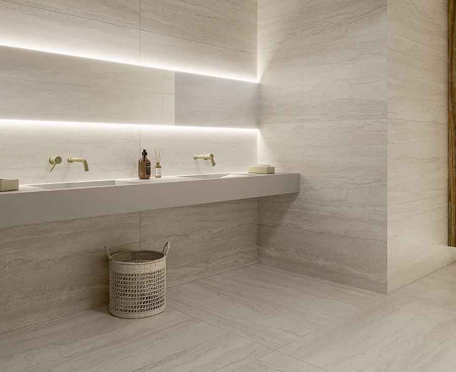 Mẫu gạch khổ lớn Dorset Blanco 1600x3200 thuộc phân khúc gạch cao cấp. 