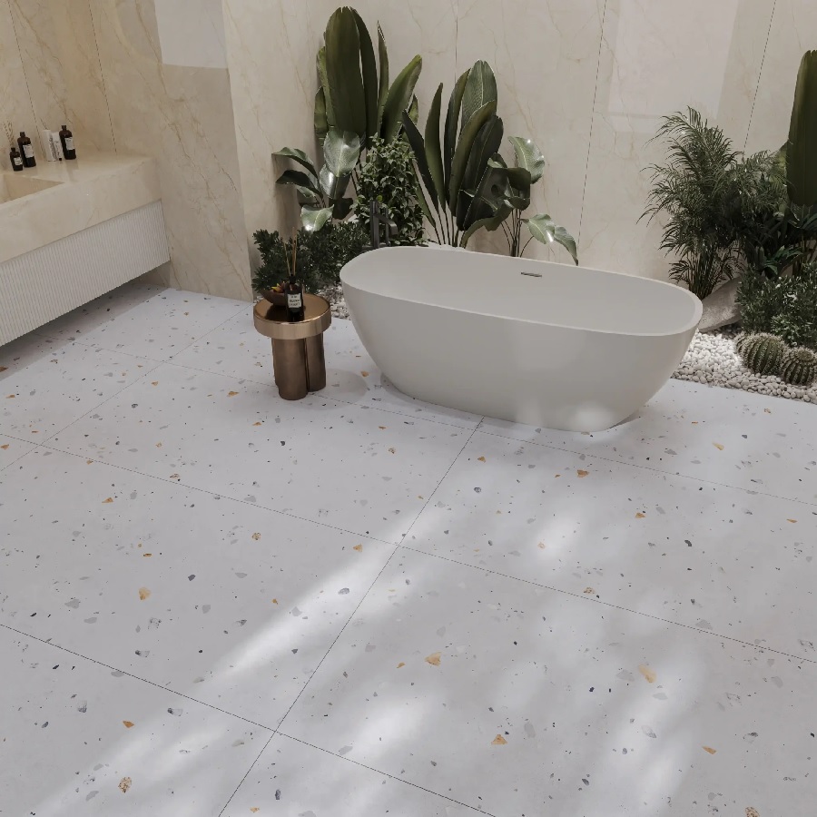 Xương gạch granite cứng chắc của mẫu Tasa 9782 giúp sàn nhà tắm bền bỉ theo thời gian