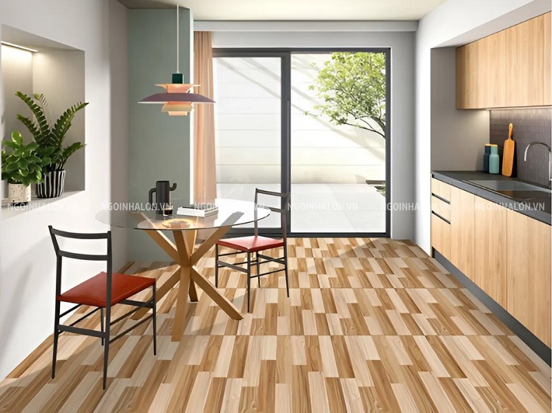 Gạch giả gỗ Prime 50x50 lát bếp