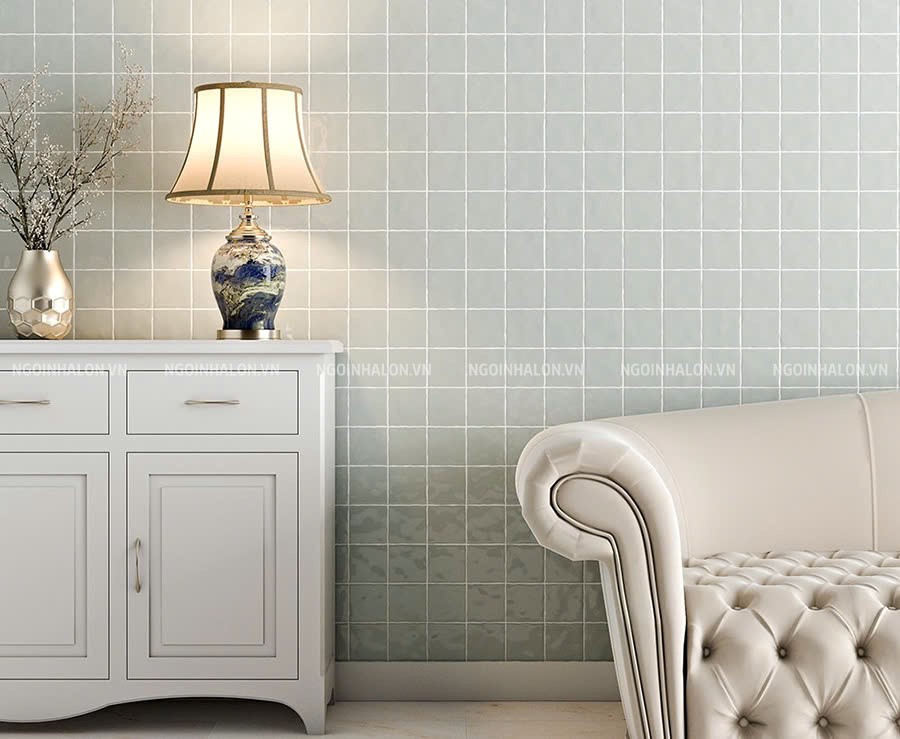 Gạch 10x10 ốp tường phòng khách