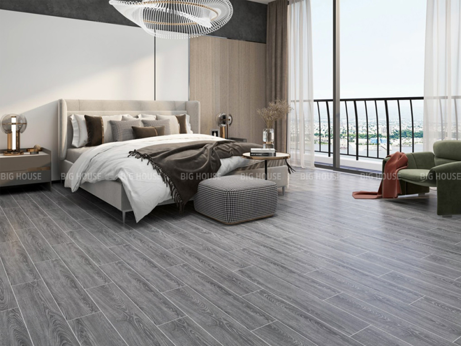 Gạch vân gỗ màu xám 