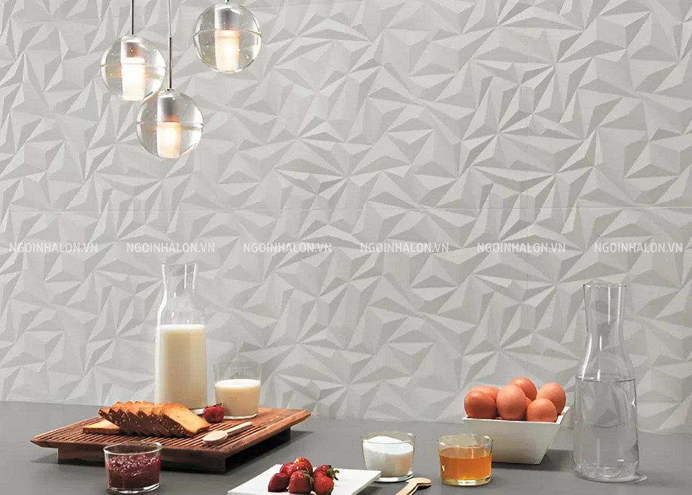 Gạch ốp bếp 3D màu trắng Gạch ốp bếp 3D màu trắng