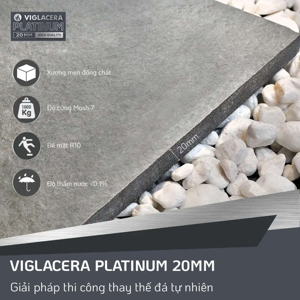 Viglacera có dòng gạch xương đá dày 20mm dẫn đầu thị trường