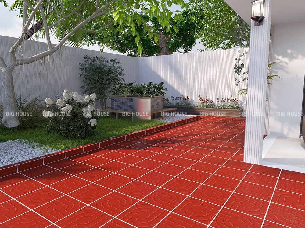 Mẫu gạch đỏ cotto 40x40 họa tiết mắt nai