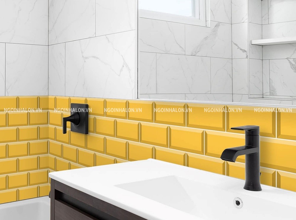 Gạch 10x20 màu vàng, men bóng