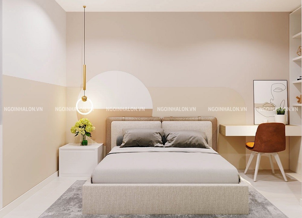 Thiết kế không gian phòng ngủ tối giản cho gia chủ mệnh Thổ.
