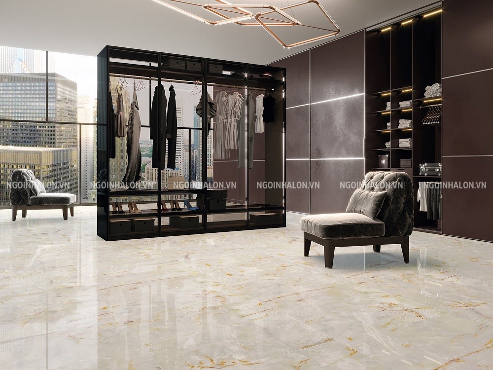 gạch lát sàn Trung Quốc 90x90 màu kem ấm áp