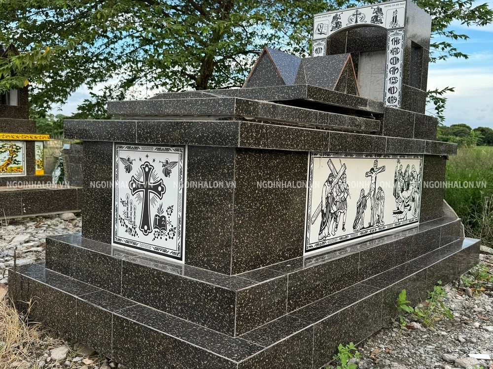 Gạch granite màu đen ghi