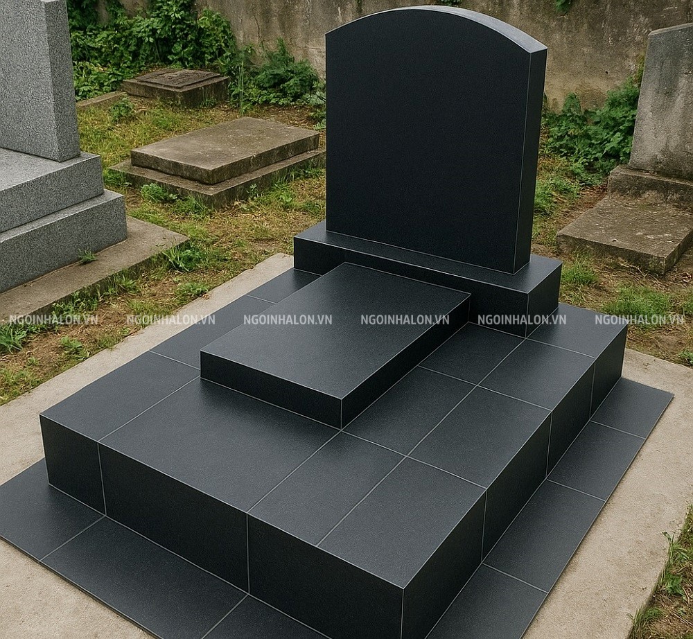 Mẫu gạch màu đen men nhám mờ ốp mộ