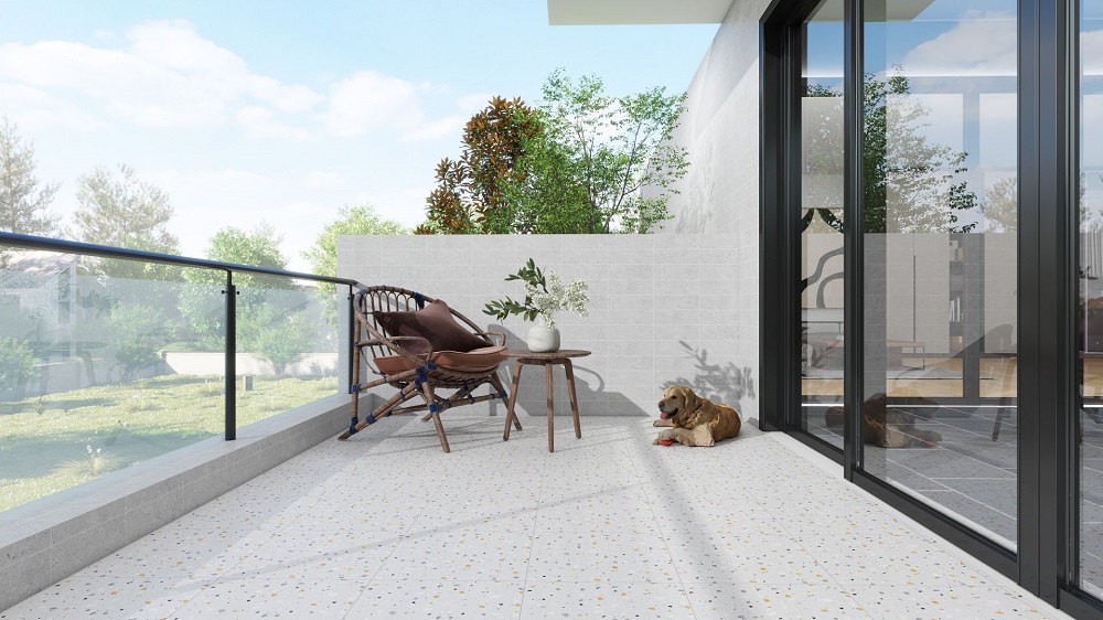 Hình ảnh thực tế của mẫu gạch terrazzo 400x400 Prime 2364 Hình ảnh thực tế của mẫu gạch terrazzo 400x400 Prime 2364