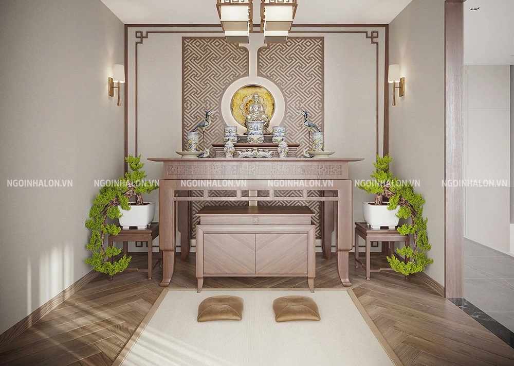 mẫu gạch lát phòng thờ giả gỗ