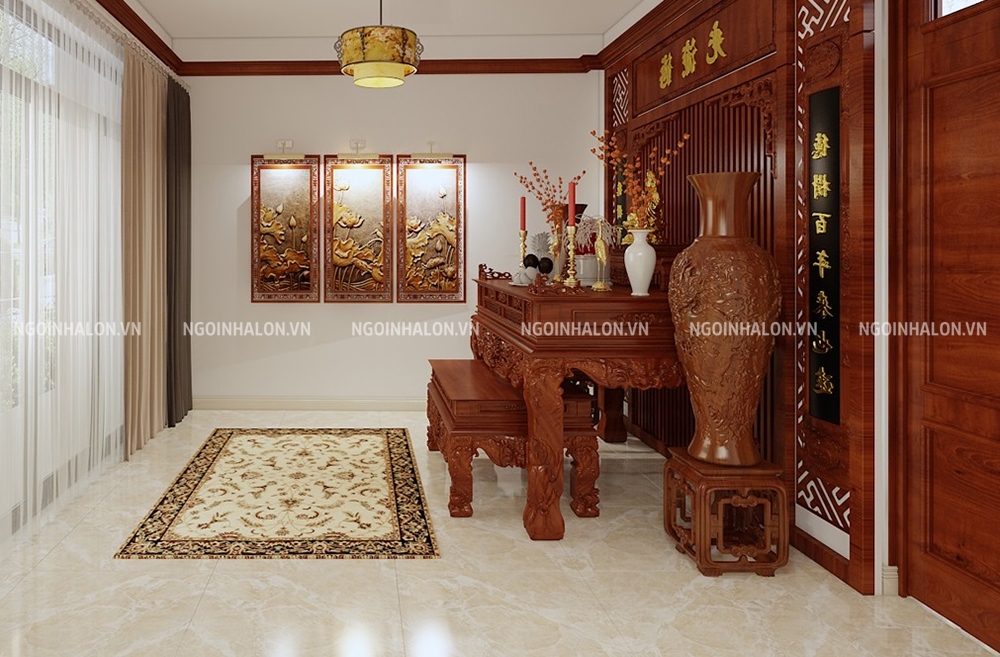 mẫu gạch thảm trang trí phòng thờ đẹp