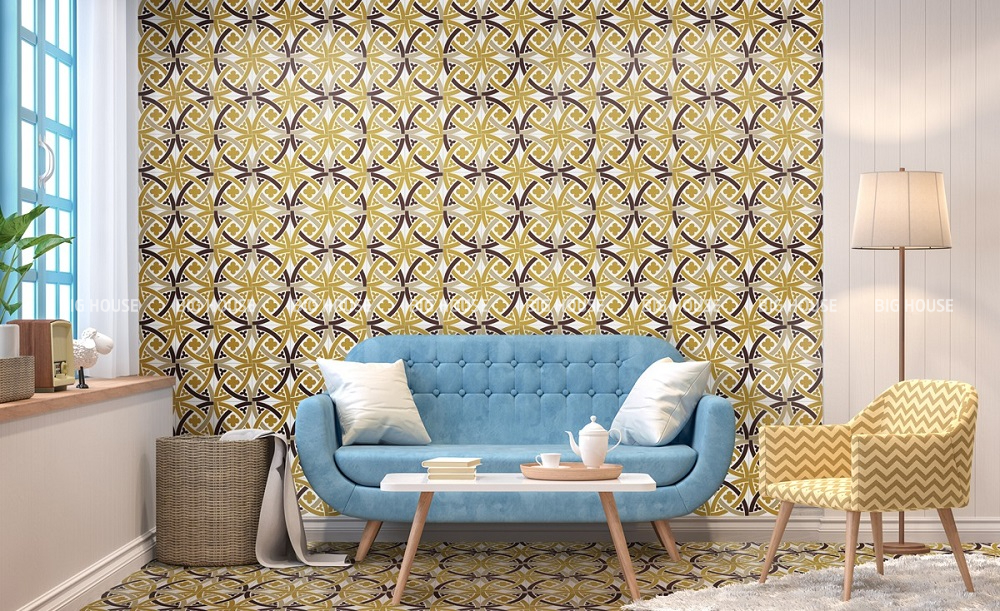 Mẫu gạch bông 20x20 với họa tiết vòng tròn lồng nhau
