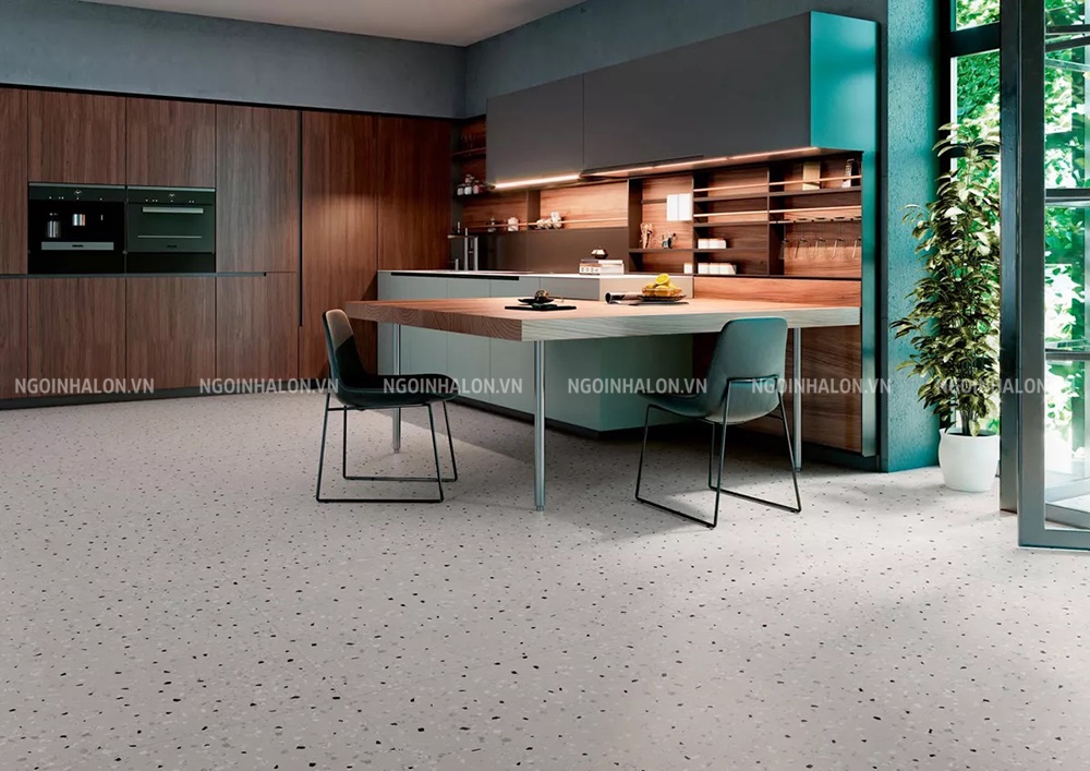 gạch terrazzo 600x1200 lát bếp