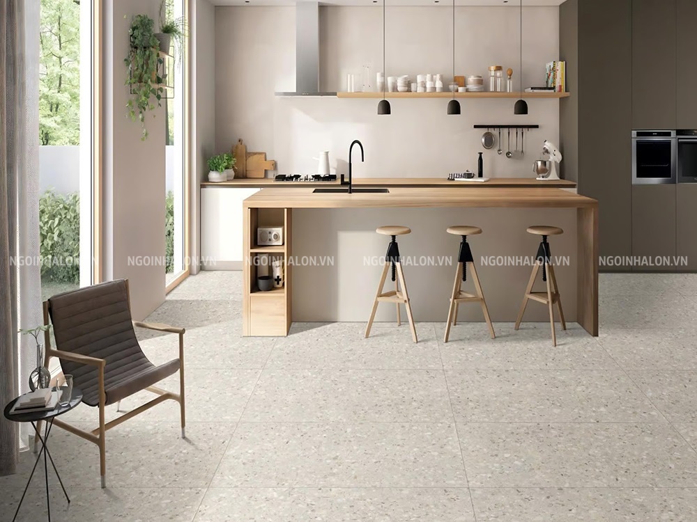 gạch terrazzo 600x1200 màu be