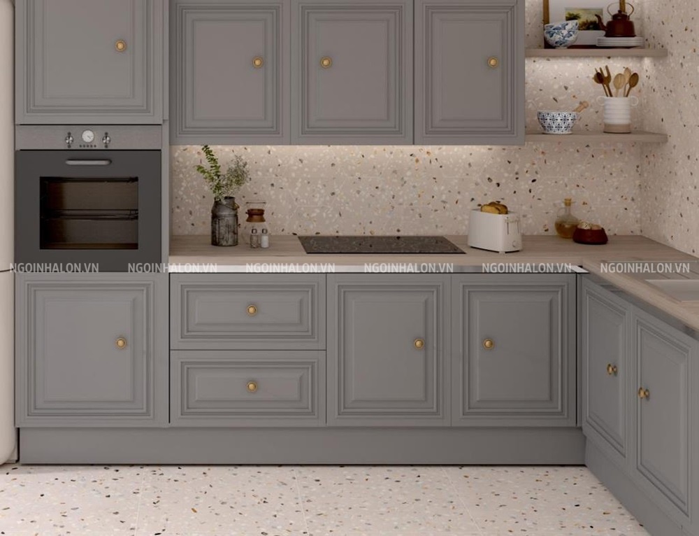 gạch terrazzo 600x1200 màu cam nhạt