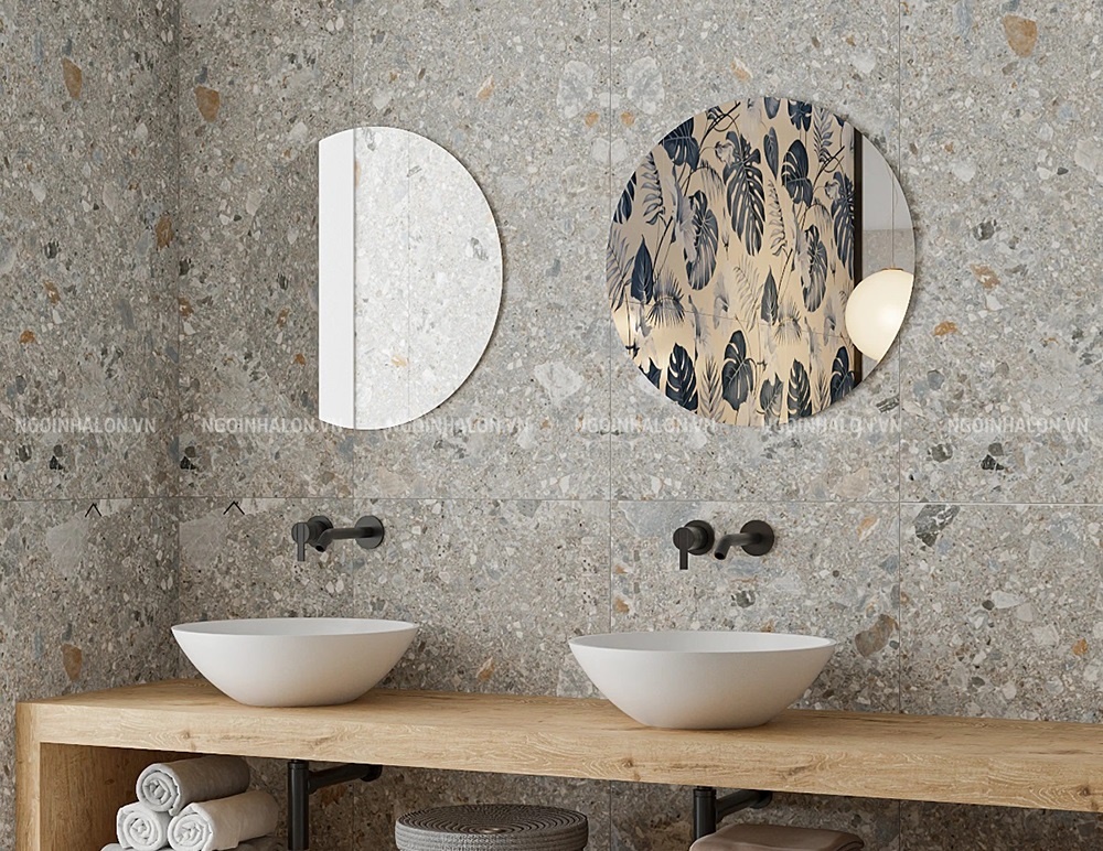 gạch terrazzo 600x1200 màu xám