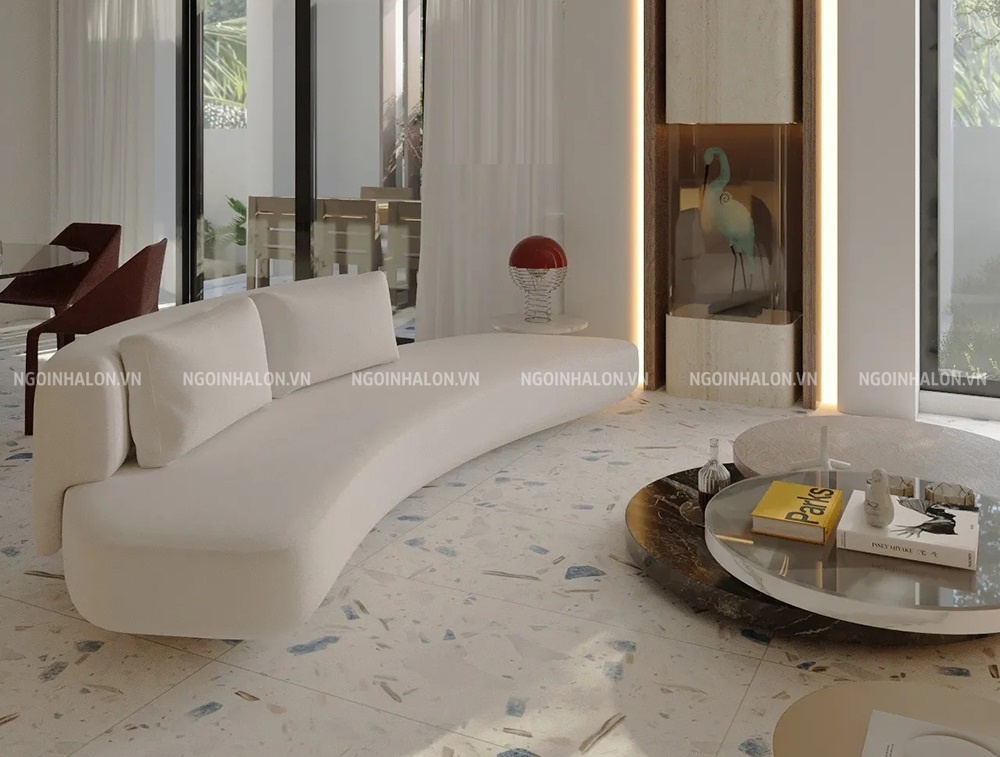 gạch terrazzo 600x1200 màu xanh trắng