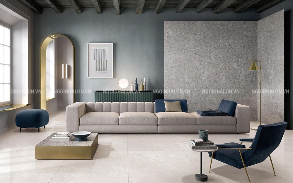 gạch terrazzo 600x1200 ốp phòng khách