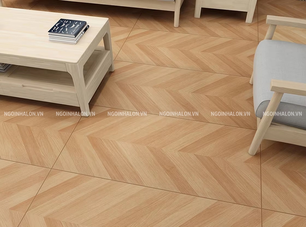 mẫu gạch giả gỗ 600x1200 lát phòng khách