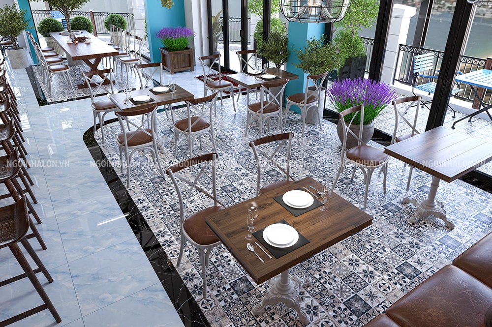 Nên chọn kích thước gạch bông 60x60 cho không gian rộng