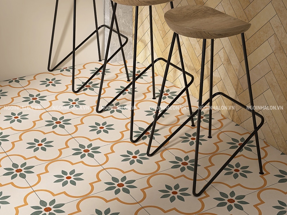 Gạch Indochine 30x30 lát nền phòng bếp.