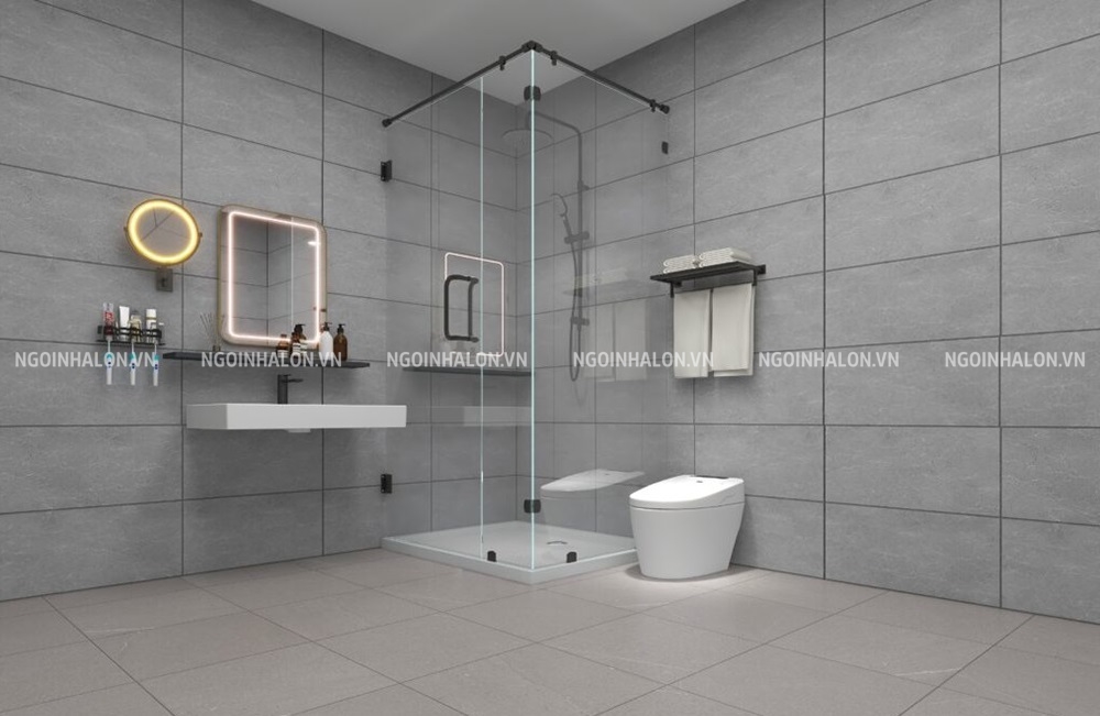 Gạch vân xi măng màu ghi 40x80 Apodio A48SG401