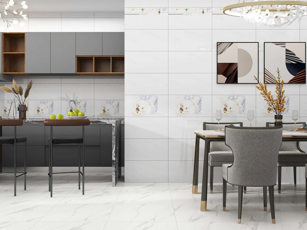 gạch trắng vân mây 30x60