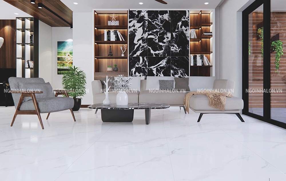 Gạch trắng vân mây 80x80