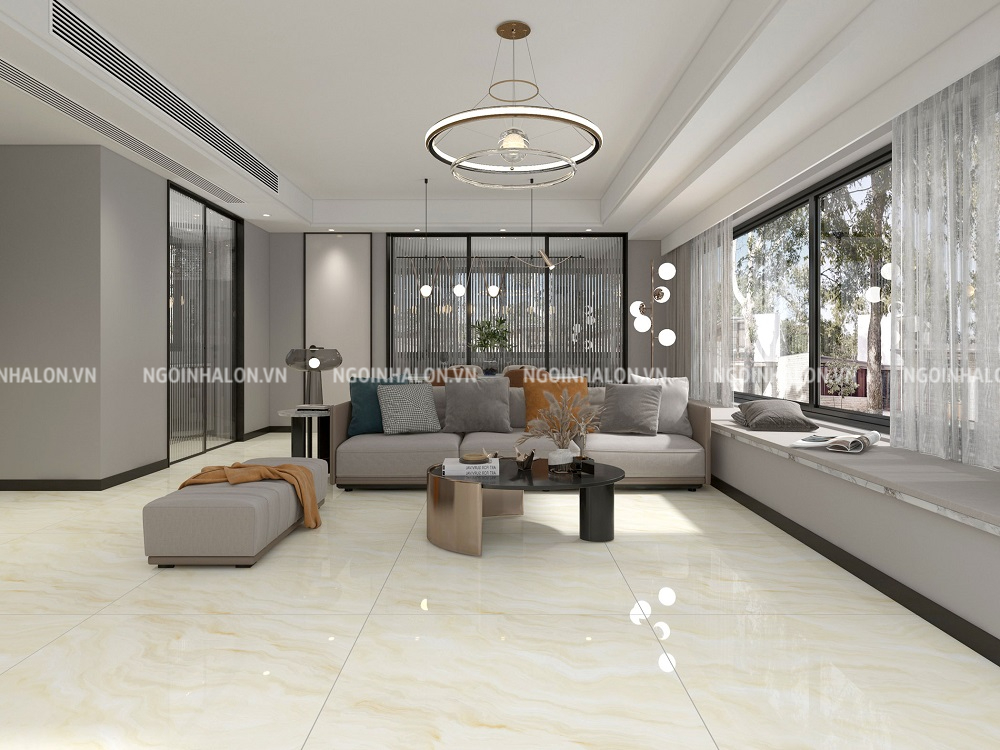Mẫu gạch Tasa 1104 100x100 vân mây vàng