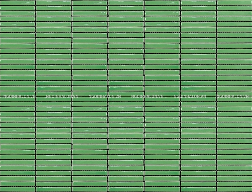 Map gạch thẻ mosaic dạng que màu xanh lá cây nổi bật
