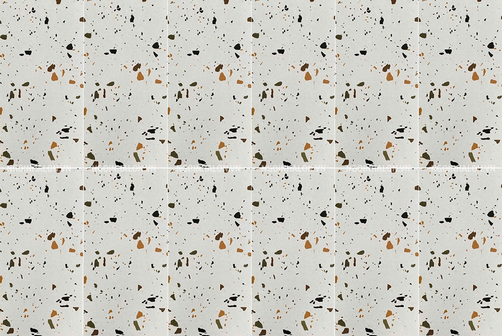 Map gạch terrazzo ốp tường WC 30x60 hạt đá đa màu sắc
