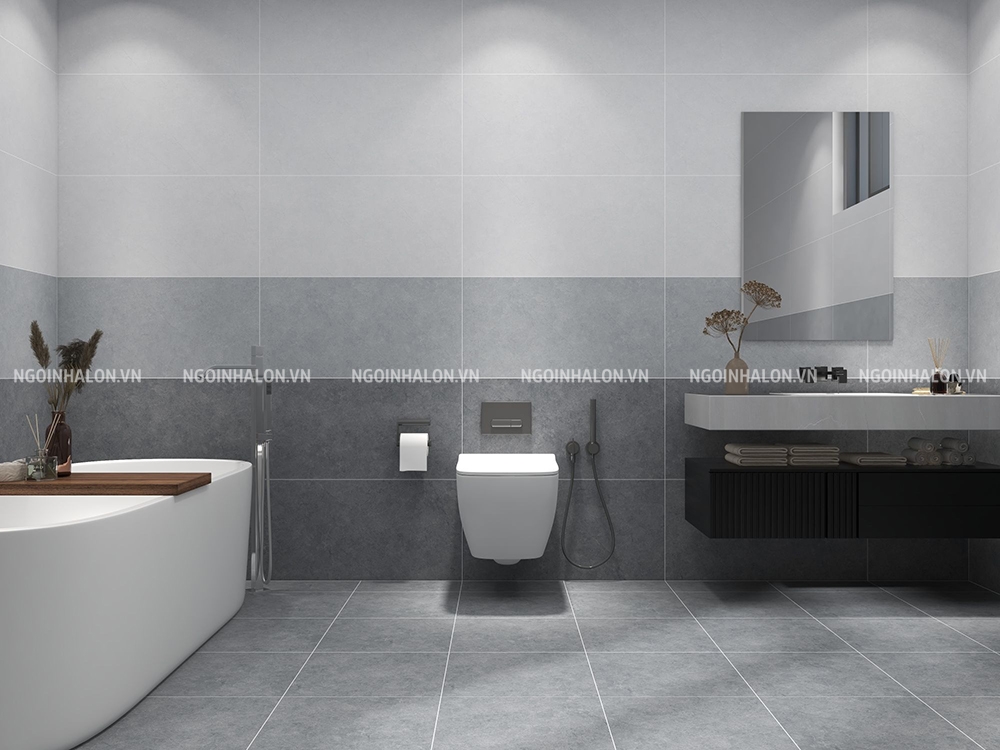 gạch lát nền nhà tắm màu xám 40x40 Prime 08206