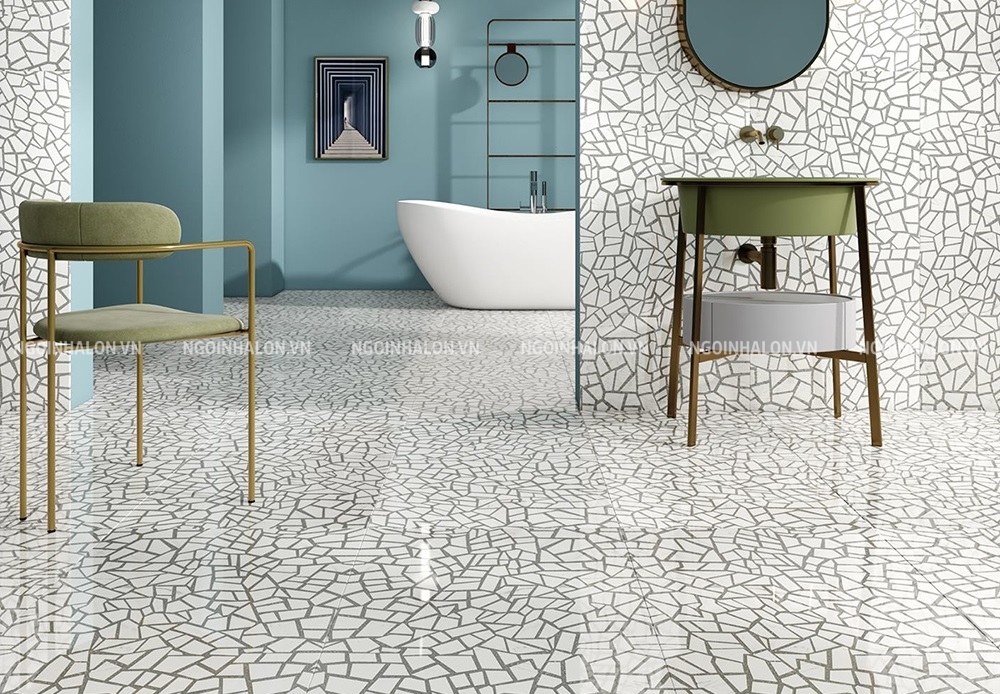 Gạch lát nền nhà vệ sinh 60x60 terrazzo S6037
