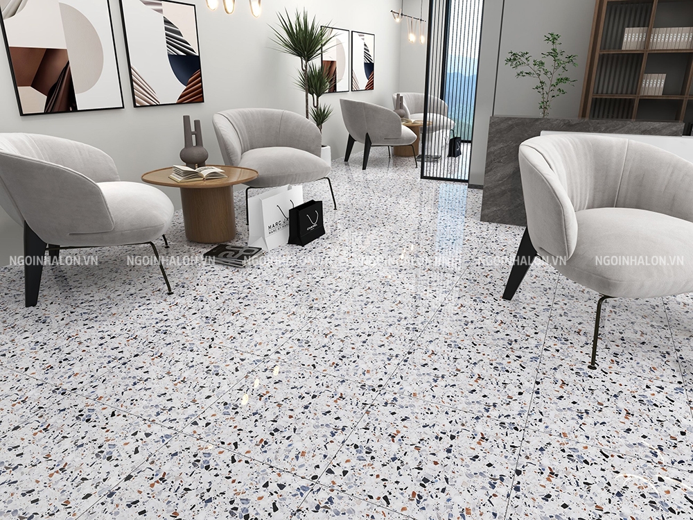 gạch terrazzo 600x600 có độ bền cao, chịu lực tốt.