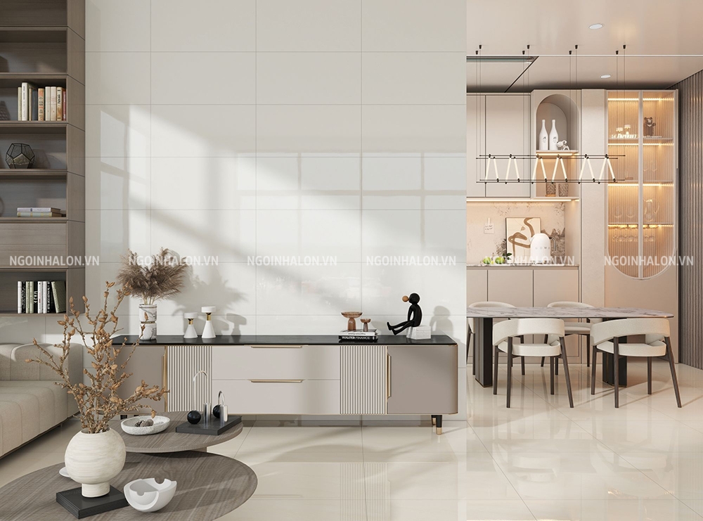 Kích thước gạch 60x60 phù hợp với mọi diện tích phòng khách nhà ống. Kích thước gạch 60x60 phù hợp với mọi diện tích phòng khách nhà ống.
