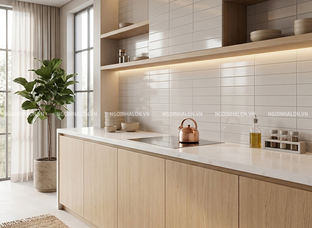 Tường bếp đơn giản mà tinh tế với mẫu gạch M75300ZY Tường bếp đơn giản mà tinh tế với mẫu gạch M75300ZY