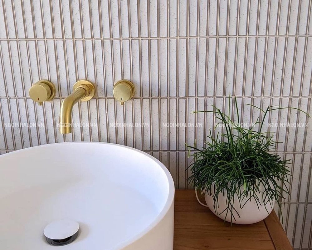 gạch thẻ mosaic trắng lõm mắt SZ015A