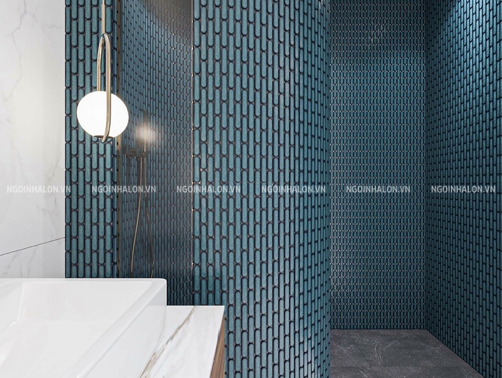 Gạch thẻ mosaic xanh DT-082