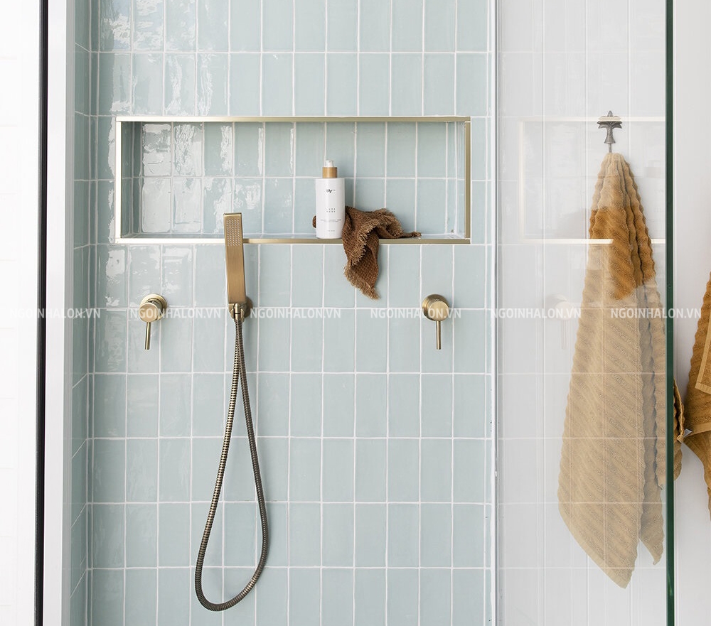 Gạch que mosaic màu xanh nhạt tươi tắn, đầy sức sống. Gạch que mosaic màu xanh nhạt tươi tắn, đầy sức sống.