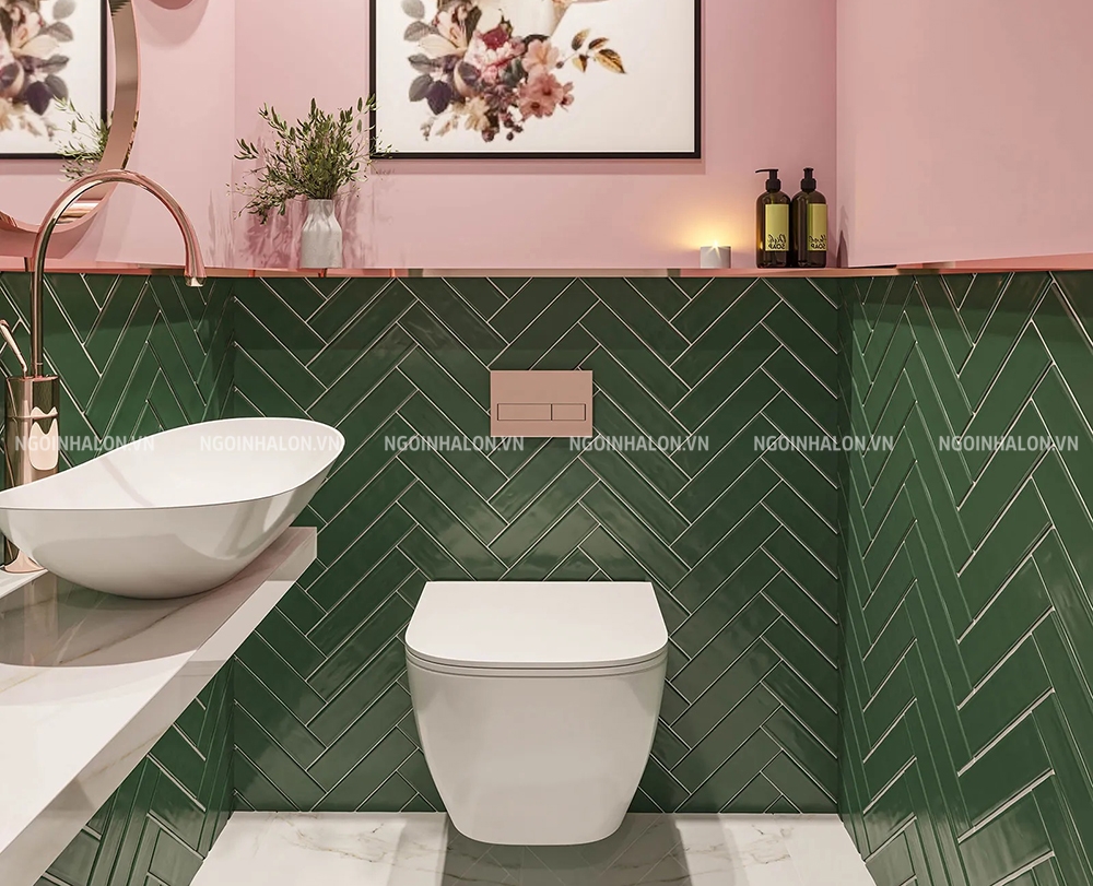 gạch thẻ màu xanh lá đậm