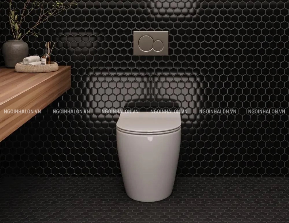 mẫu gạch mosaic lục giác ốp nhà vệ sinh