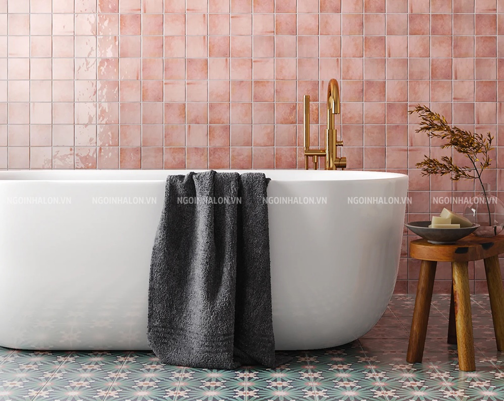 gạch mosaic vuông men bóng